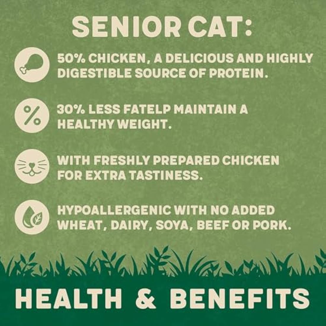 Harringtons Complete Senior Dry Cat Food Chicken 2kg (Pack of 4) - Tasty Natural Goodness