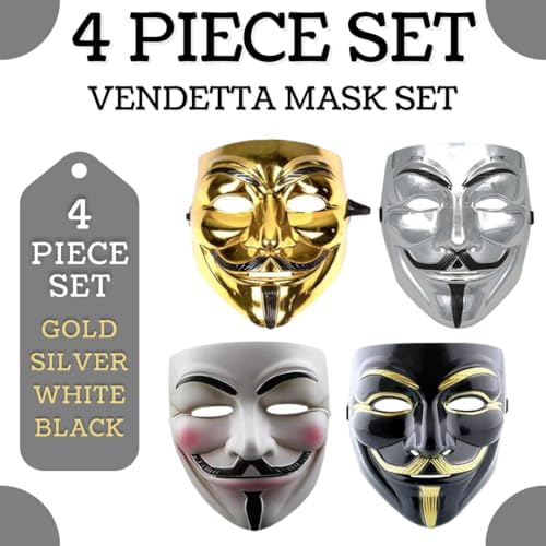 GrassVillage Anonymous Halloween V for Vendetta Mask Set - PARTY, WORLD BOOK WEEK/HALLOWEEN KIT