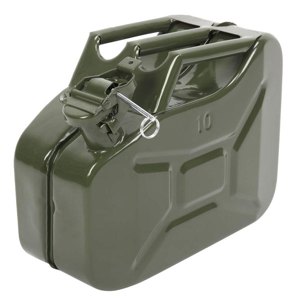 Bonnlo 20L Petrol Can Fuel Oil Storage Can Metal Jerry Diesel Tank with Flexi Spout For Diesel, Petrol, Oil Container (Green)
