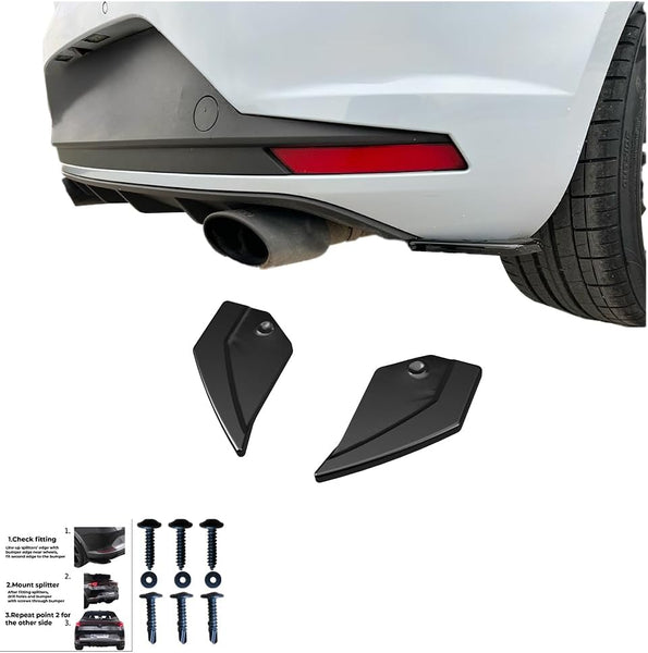 Oneway Rear Side Diffusors compatible with Seat Leon (5F) HB FR/Cupra 2013-2020 - Gloss black