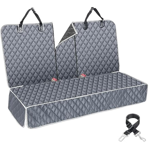 ANOSOSPECIAL Grey Dog Car Seat Cover for Back Seat X-Large,Non-Stick Fur,Pet-Friendly and Waterproof - Universal Fit Interior Protector for Auto, Van, SUV - Ideal for Kids and Pets (X-Large)