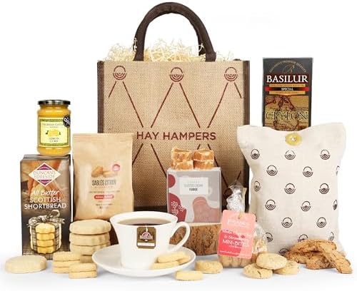 Afternoon Tea Hamper For 2 – Includes Italian Biscuits, Cookies, Shortbread, Fudge & Tea – Gift Hamper for Anniversary, New Home, Birthday, Celebrations, Thank You Gift – by Hay Hampers