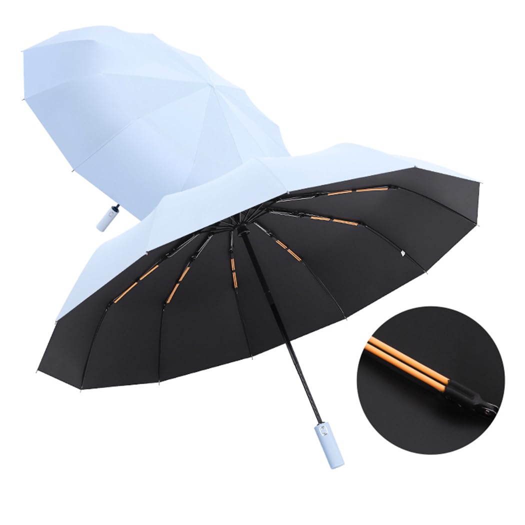 Maibar Umbrella Windproof Strong 24 Ribs Compact Umbrellas Sun UV Protection spf 50 Folding Travel Large Auto Open Close Umbrellas Umbrella (Black)