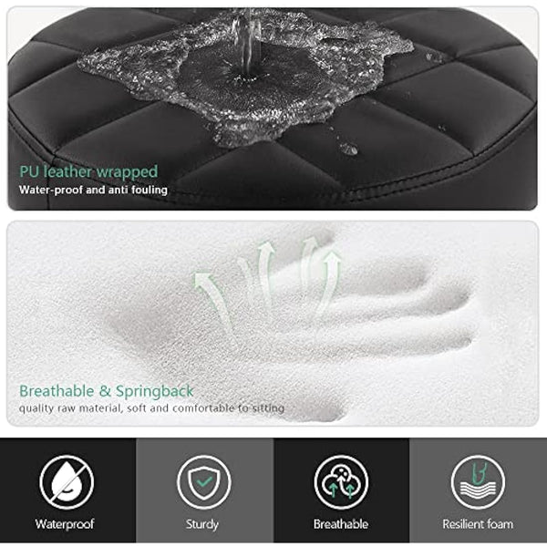 FURWOO Roller Seat PU Leather Low Round Rolling Floor Stool with Universal Caster Wheels for Home Fitness Sport Pedicure Stool, H：25.5cm(Black)