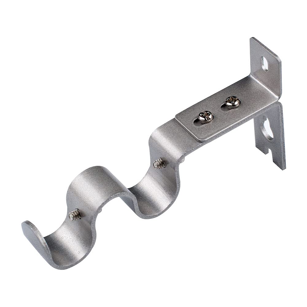 ANCLLO 3pcs Heavy Duty Curtain Rod Brackets for 3/4 Inch Rod (Silver)