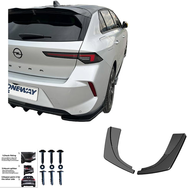 Oneway Rear Side Diffusors compatible with Opel Astra L HB 2021- - Gloss black