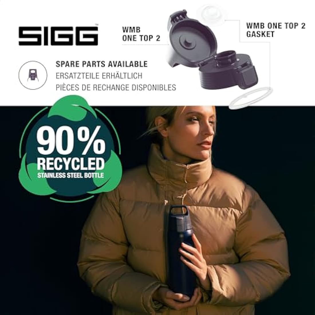 SIGG - Insulated Water Bottle - Shield Therm One - Suitable for Carbonated Beverages - Leakproof - Dishwasher Safe - BPA Free - 90% Recycled Stainless Steel - 0,5L / 0,75L / 1L