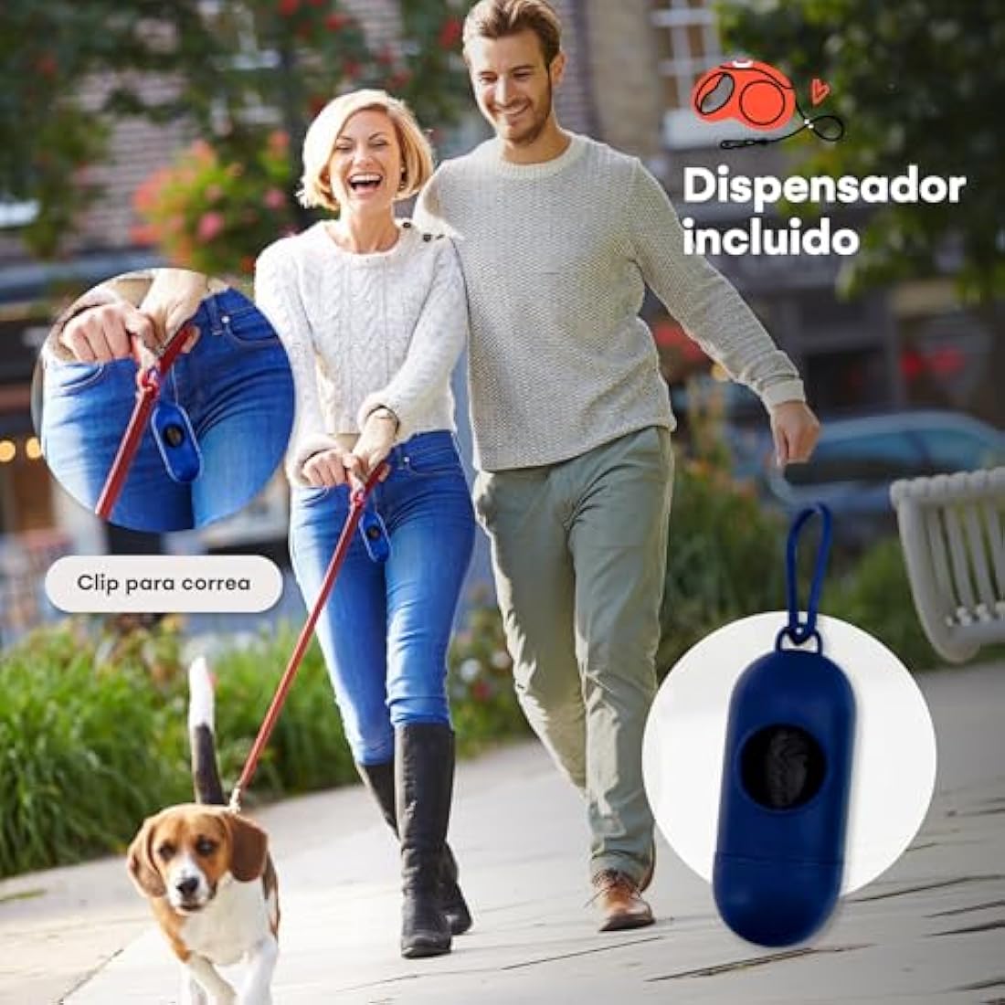 Dog Poo Bags + Poo Bag Holder | Poo bags Eco with poo bags dispenser. Poo bags dog eco strong and durable. Perfect for small and large dogs. Poop Bags dog + Bags holder. Poo Bags with handles