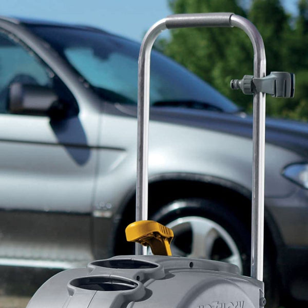 HOZELOCK - Compact Cart Reel 30m : Stable, Sturdy Reel on Wheels, Easy to Assemble and Use, Large Winding Handle, Enclosed Casing, Supplied with all