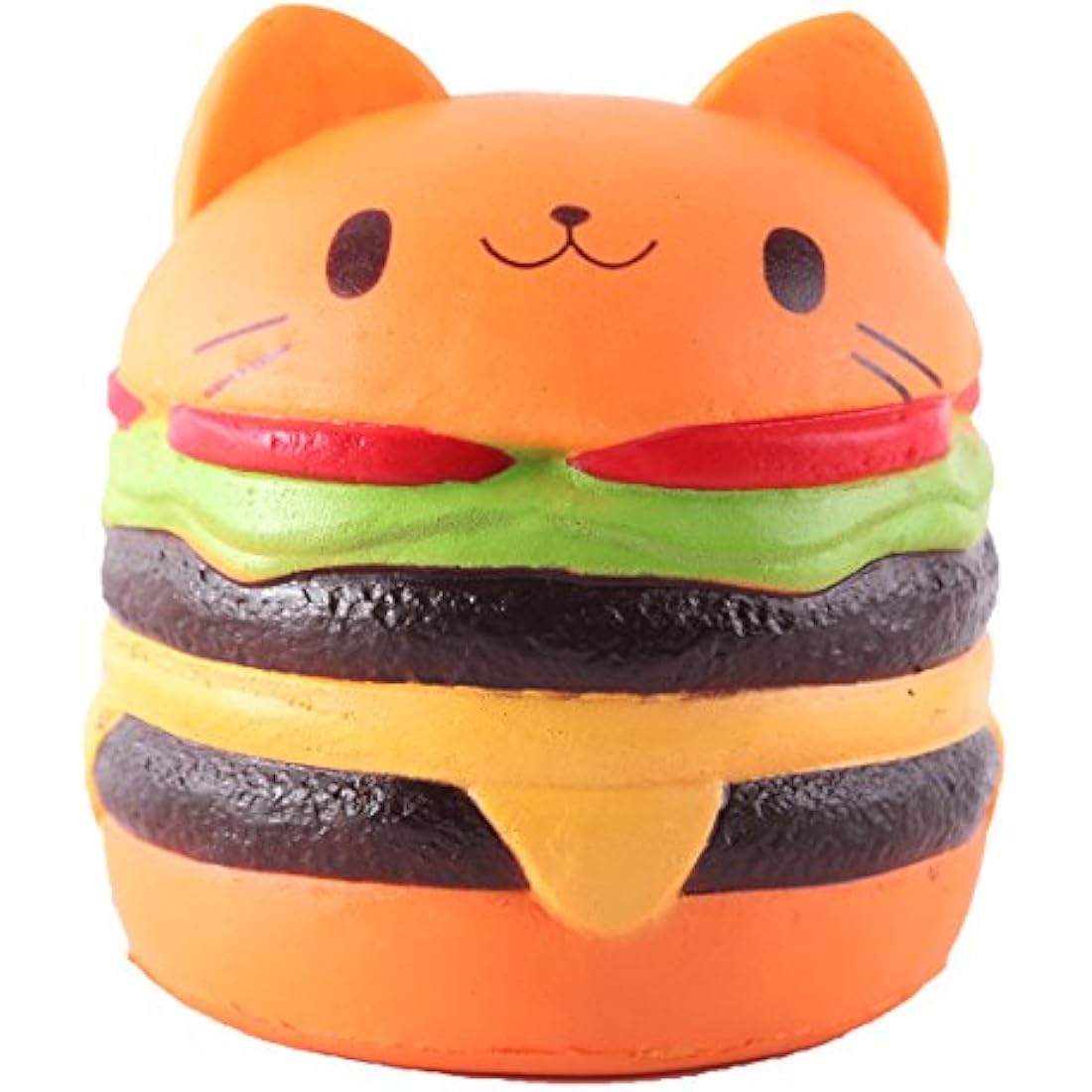 Anboor Squishies Hamburger Cat Jumbo Slow Rising Kawaii Bread Squishies Toy Prime Cheap for Collection Gift,Color Random