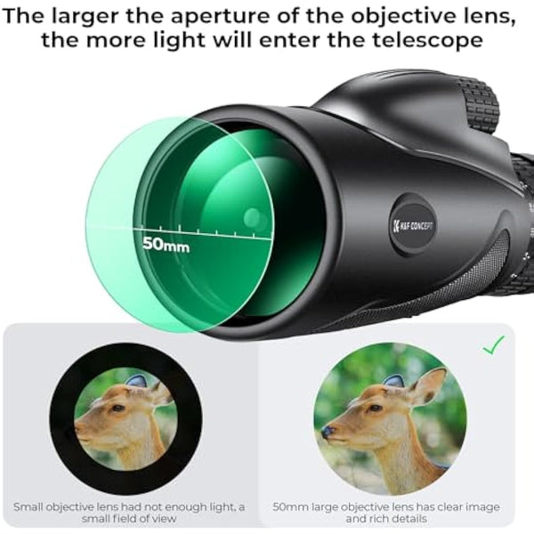 K&F Concept 8-32X50 Zoom Monocular with Cell Phone Holder, Monocular for Adults -BAK4 Prism and FMC Lens - IP66 Waterproof - Great for Birdwatching, Hiking, Hunting, Camping, Traveling, Black