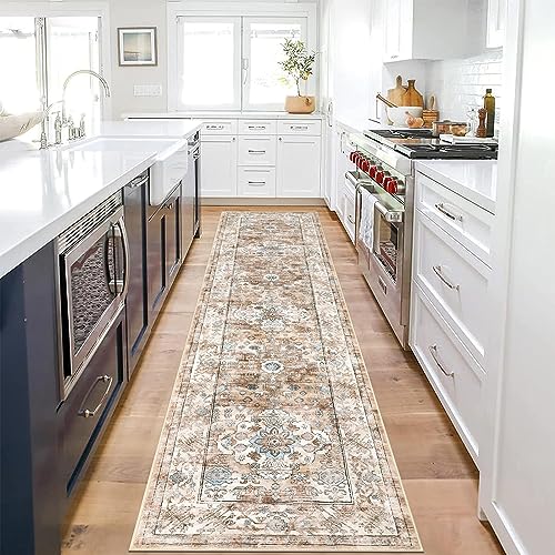 Enyhom Carpet Runners, 60 x 240 cm Extra Long Runner Rugs for Hallway Non Slip Laundry Room Area Rug Runner Machine Washable Kitchen Floor Mat Carpet