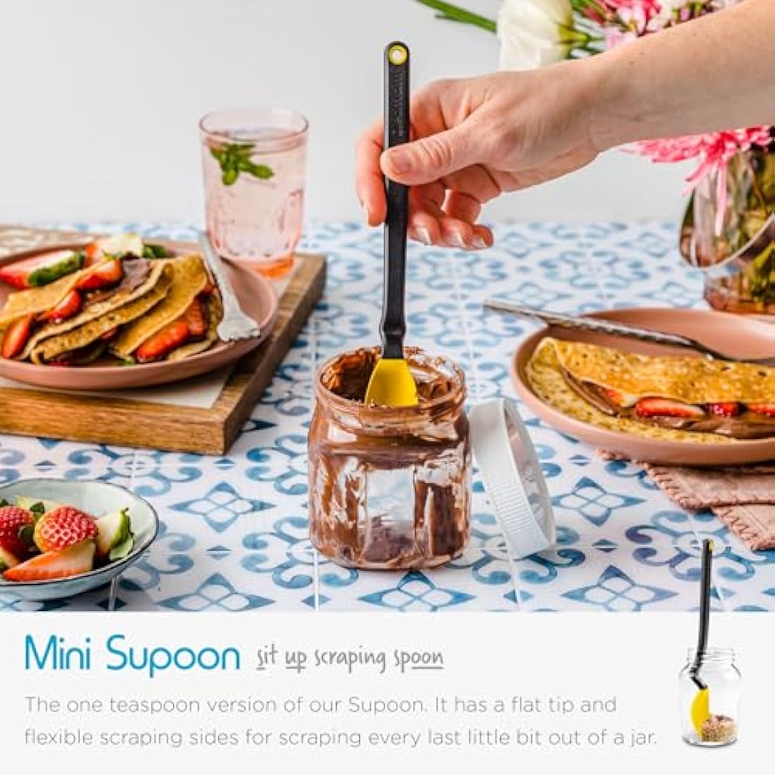 Dreamfarm Set of Essentials Silicone & Nylon Non-Stick-Safe Kitchen Cooking Utensils Set with Chopula, Mini Chopula, Supoon, & Mini Supoon - Party Mix
