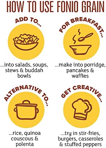 Aduna Organic Fonio Supergrain | Ancient African Wholegrain Rich in Iron, Zinc, B Vitamins & Fibre | Natural Gluten-Free Rice, Quinoa & Couscous Alternative | Porridge, Salads, & Stir-Fries | 3 x 1kg