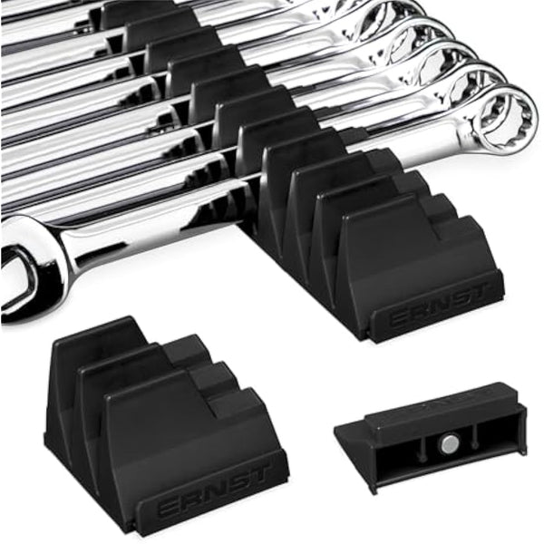Ernst Manufacturing 5411M Magnetic Wrench Pro - Modular Wrench Storage for 40 Wrenches - Black