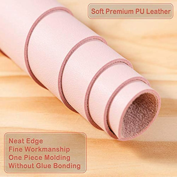 DOBAOJIA Desk Pad Large, Desk Mat, Laptop Mat, Writing Pad, Desk Blotter, Extended Mouse Mat, Large Mouse Pad for Office/Home, PU Leather Waterproof +Suede Non-Slip 27.5" X 13.8" (Pink)