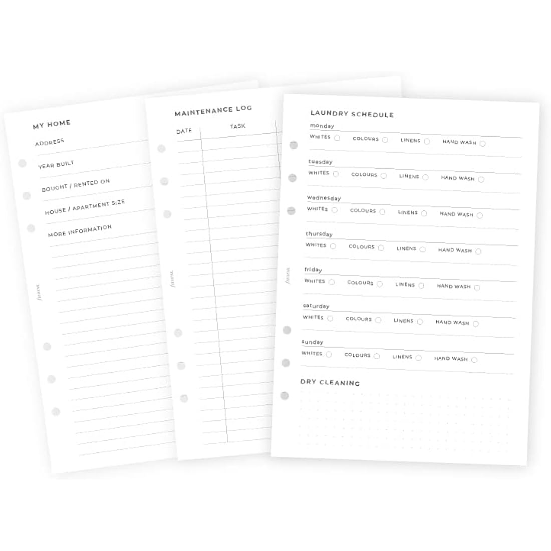 Filofax A5 size Household Planner, White