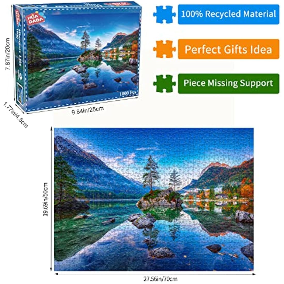 Hintersee Lake Jigsaw Puzzles for Adults 1000 Pieces Germany Landscape Jigsaw Puzzles for Adults Gifts