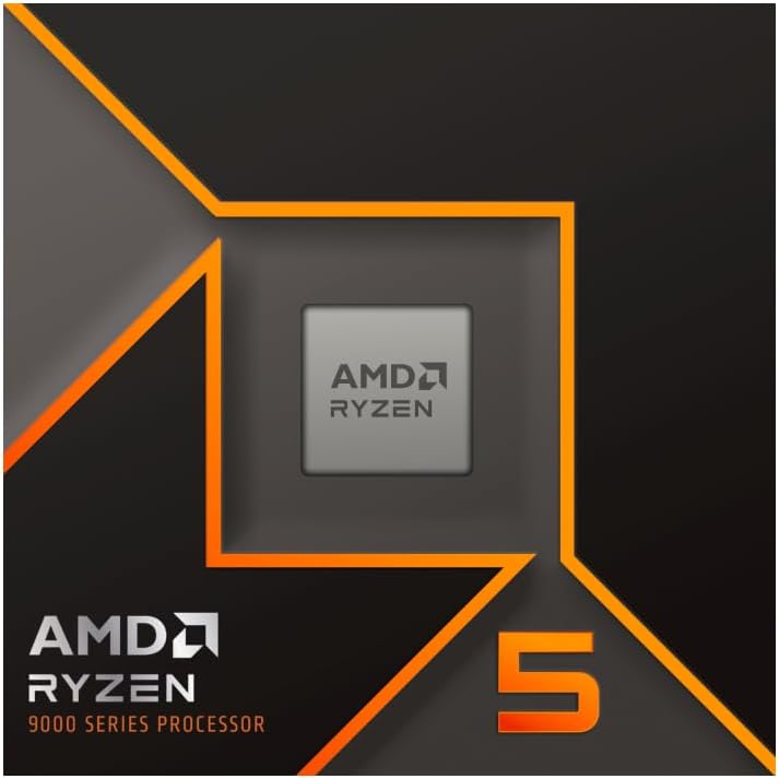 AMD Ryzensets 5 9600X Processor (radeon graphics included, 6 Cores/12 Threads, 65W TDP, Socket AM5, Cache 38MB, up to 5.4 GHz max boost Frequency, no cooler)