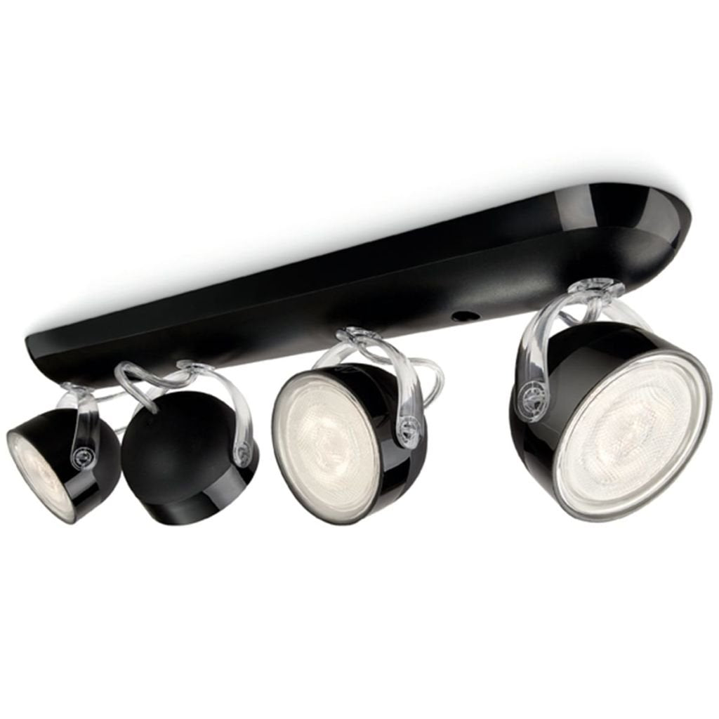 Philips MyLiving Dyna LED Spotlight Bar 4 Bulbs, White, Black, 4er Spot