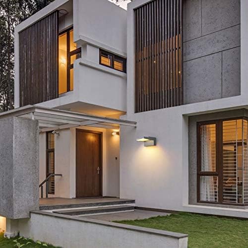 Klighten 24W LED Wall Light Outdoor Indoor Waterproof IP65 Adjustable Lamp Modern Outside Light Aluminum Wall Lighting for Entrance Garden Balcony, Dark Gray, Warm White 2700K-3000K