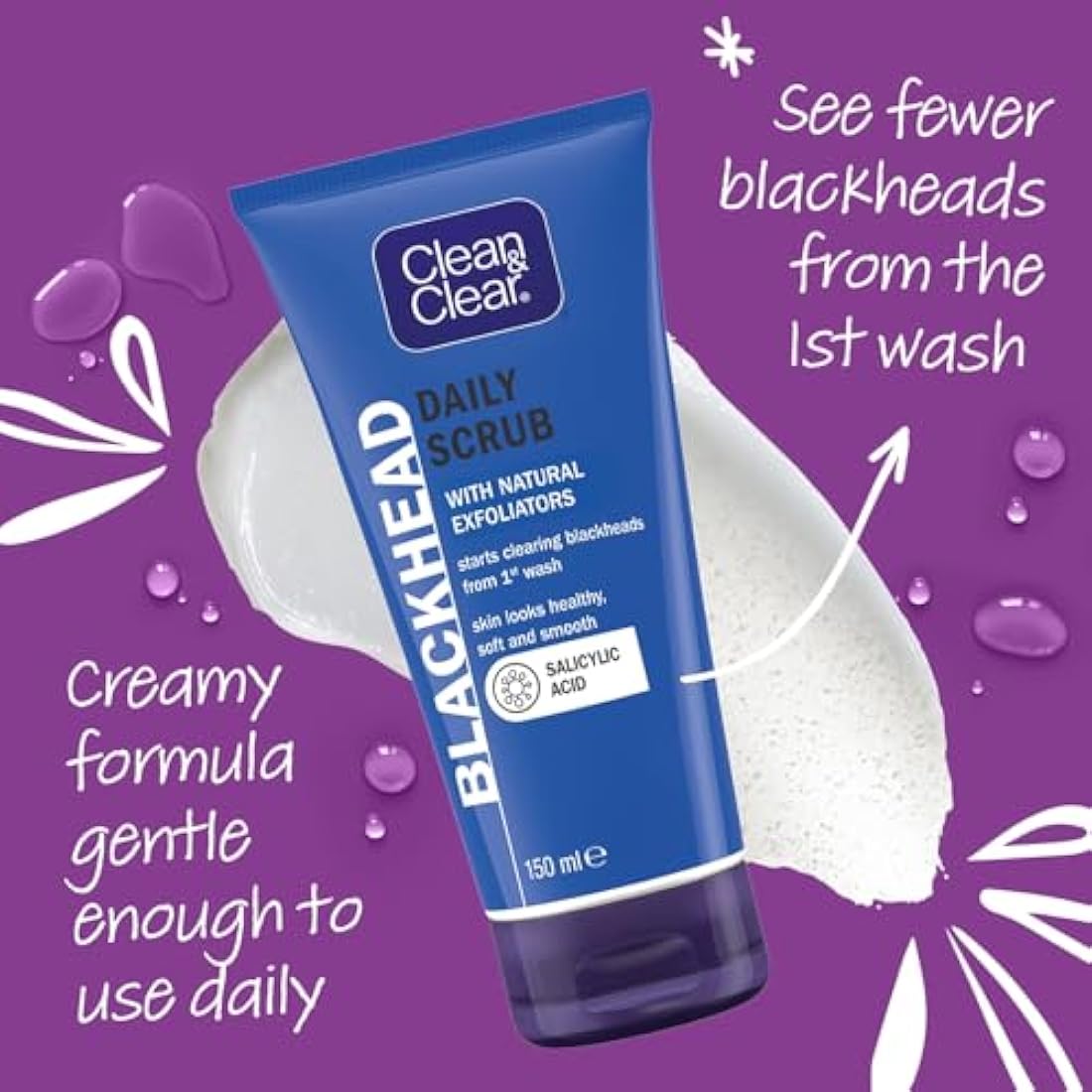 Clean & Clear Blackhead Clearing Daily Scrub, 150 ml