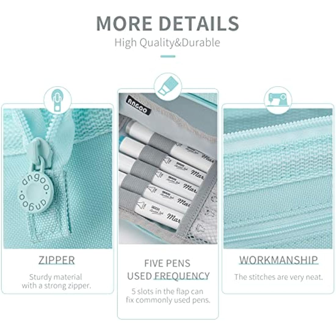 EASTHILL Pencil Case Large Capacity Pencil Pouch Handheld Pen Bag Cosmetic Portable Gift for Office School Teen Girl Boy Men Women Adult