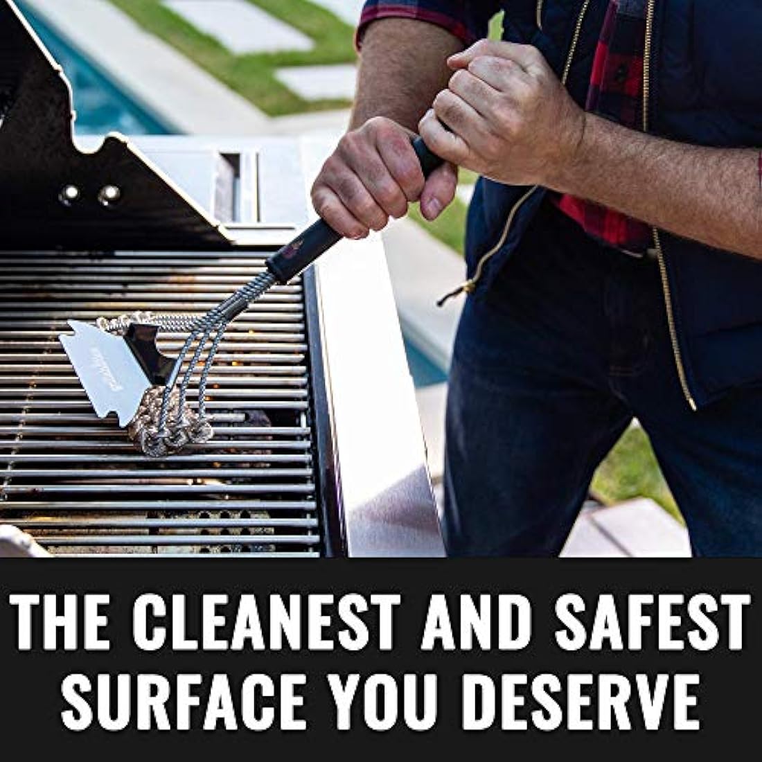 Grillaholics Bristle Free BBQ Brush - Safe Barbecue Grill Cleaning Brush With No Metal Wire Bristles