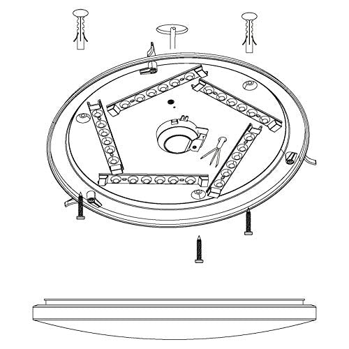 EGLO Nieves LED Ceiling Light, Diameter 41 cm, Crystal Effect Ceiling Light Made of Plastic and Metal, Living Room Lamp in White, Silver, Bedroom