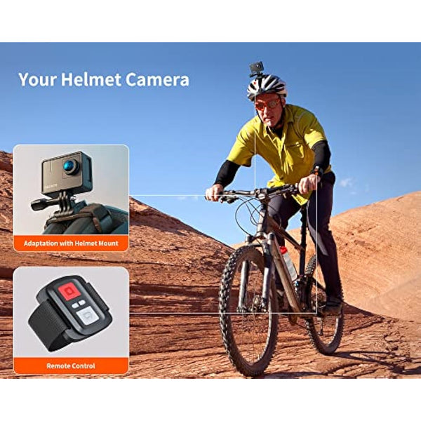 iZEEKER Action Camera 4K 20MP, 40M Waterproof Underwater Camera for Snorkeling, Camcorder with EIS, Helmet Camera with 2" Touchscreen, 170°Wide Angle, 2 Batteries, WiFi, Remote Control, Accessories