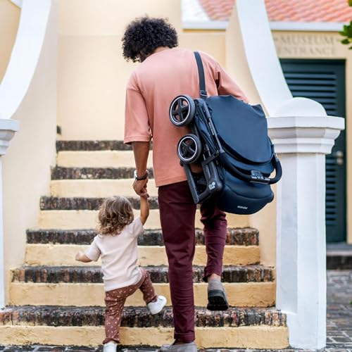 Maxi-Cosi Lara2 Pushchair, 0-4 Years, 0-22 kg, Baby Stroller, Lightweight & Compact Stroller, 3 Recline Positions, Lie-Flat position, Automatic Fold, Shoulder Strap, Rain Cover, Essential Graphite