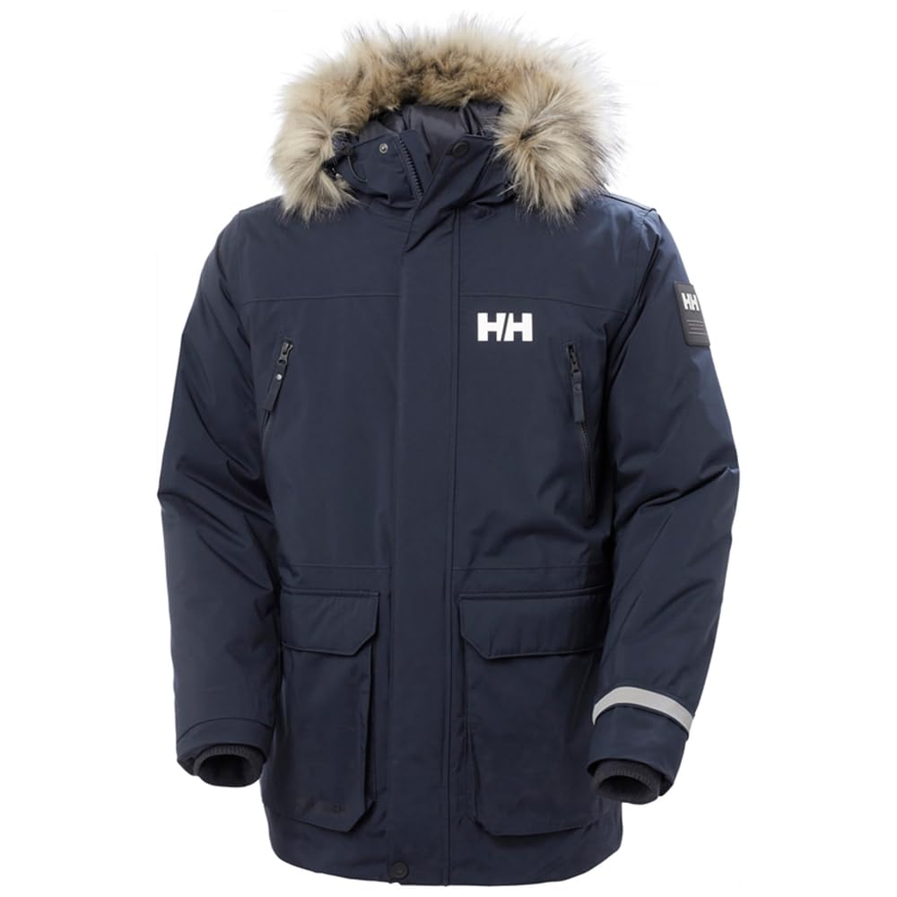 Helly Hansen Men's Reine Parka – Waterproof Insulated Parka with Adjustable Hood and Reflective Details