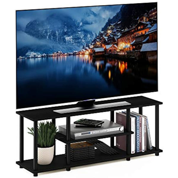 Furinno 12250R1WN/BK Turn-N-Tube No Tools 3D 3-Tier Entertainment TV Stands, Walnut/Black