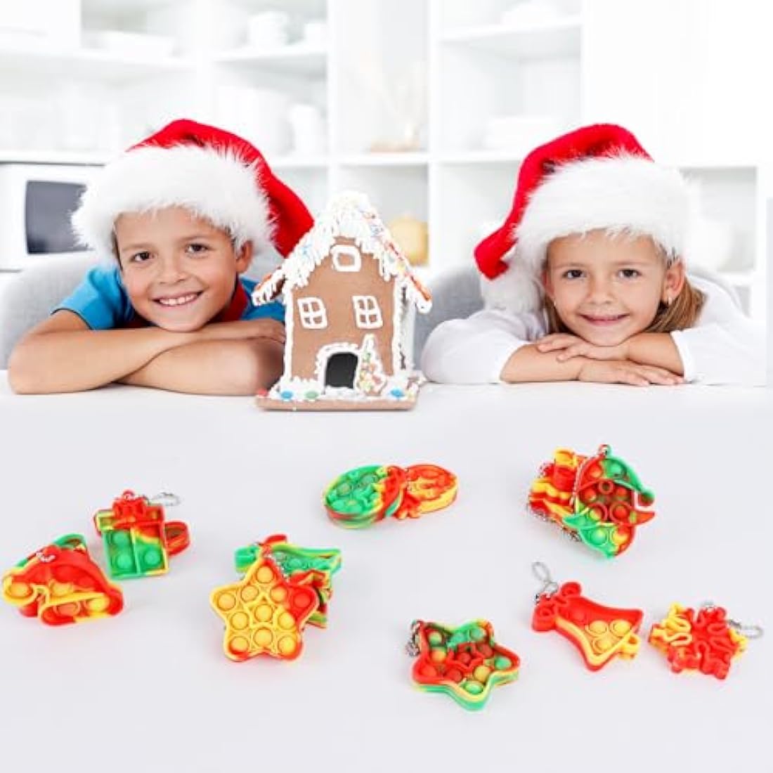 Amyang 24 Pack Christmas Mini Pop Fidget Toy Pack for Kids Girls Boys Toddlers Christmas Stocking Stuffers Party Favors Gifts Stress Relief