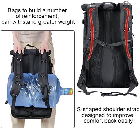Kiepoar Hiking Backpack 40L Travel Backpack Waterproof for Outdoor Sports Travel 3 in 1 Backpack Shoulder Bag Crossbody and Handbag Large Sports Bag Anti-theft with Shoe Compartment