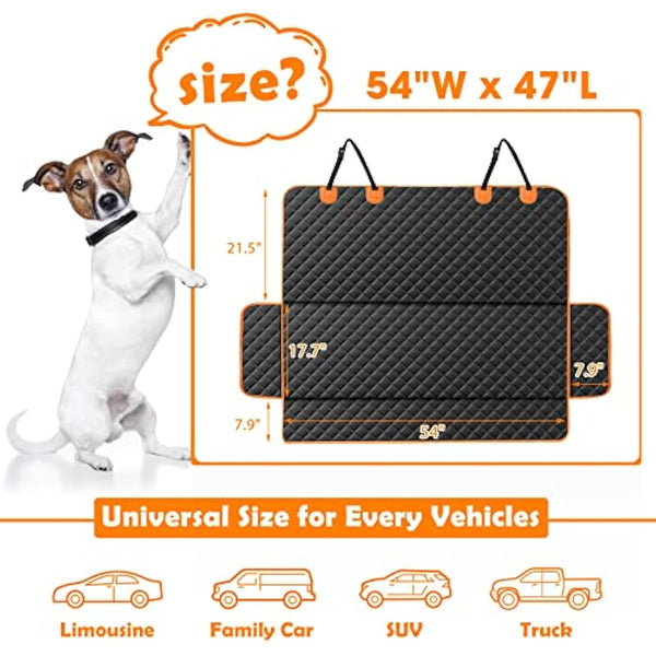 JOEJOY Dog Car Seat Cover - Waterproof Back Seat Cover for Dogs, Non-slip & Scratch Proof Car Seat Cover for Dogs, Easy to Clean Car Back Seat Cover Universal fits SUVs Cars