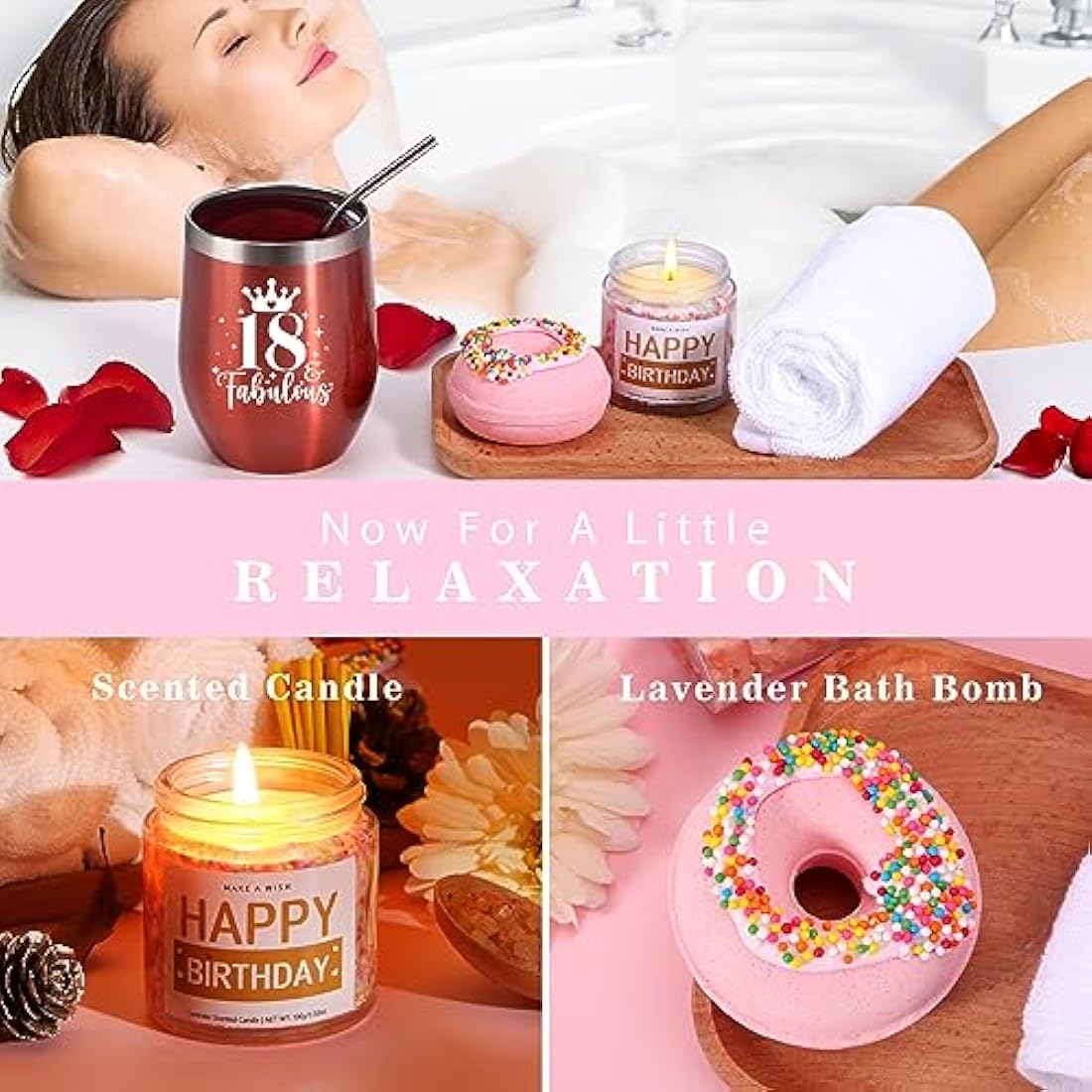 50th Birthday Gifts for Women, Happy 50th Birthday Hamper for Her, 50 Year Old Lady Gifts,Birth-Day Pamper Box for Mum Best Friend Sister Bestie Turning 50, Personalised 50 Th Birthdays Present