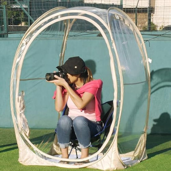 EighteenTek Sports Tent Weather Proof Pod Bubble Tent Outdoor Instant Pop Up Shelter Clear Large Specious 4-6 Person Lightweight Portable Patent Pending