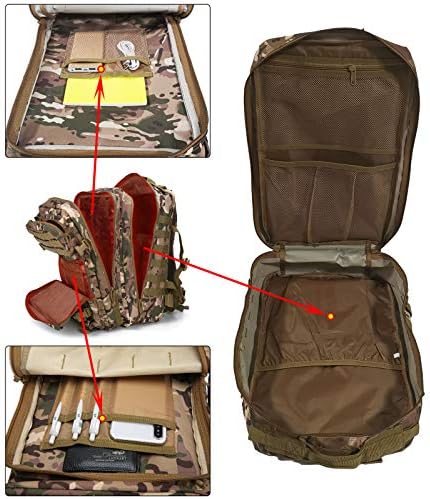 Doshwin 40L Military Backpack Tactical Army Assault Pack Molle Camo Rucksack for Camping Trekking Travel Hiking