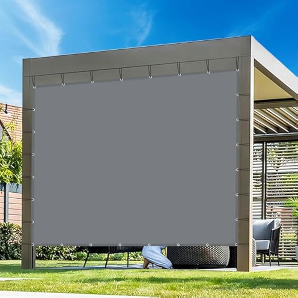 IMSGVIFO Awning Waterproof with Eyelets, UV Protection Sun Protection, Weather Protection, Weather Resistant, Parasol Awning for Patio Roof, Balcony, Conservatory, Swimming Pool, Dark Grey, 4 x 4 m