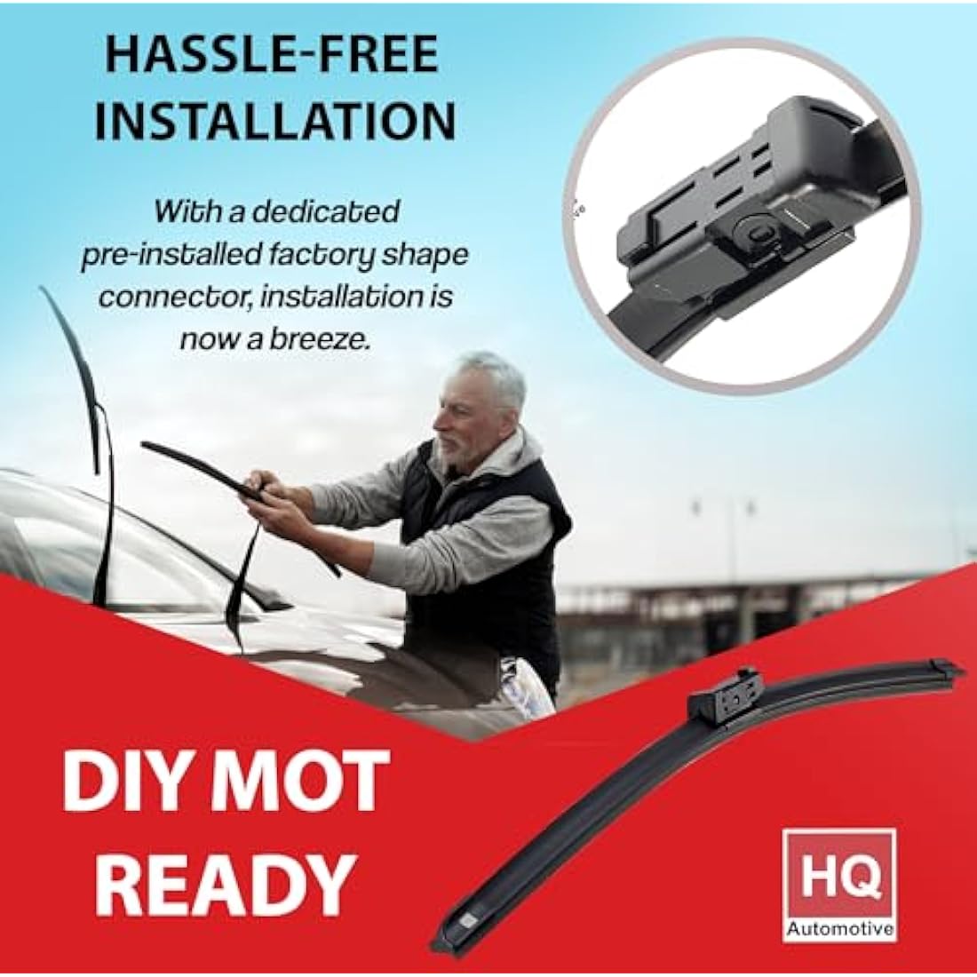 HQ Automotive Wiper Blades for Ford Focus Mk3 Turnier Estate (2011-2018) Front Rear Kit, Adr82-824|Hq12E