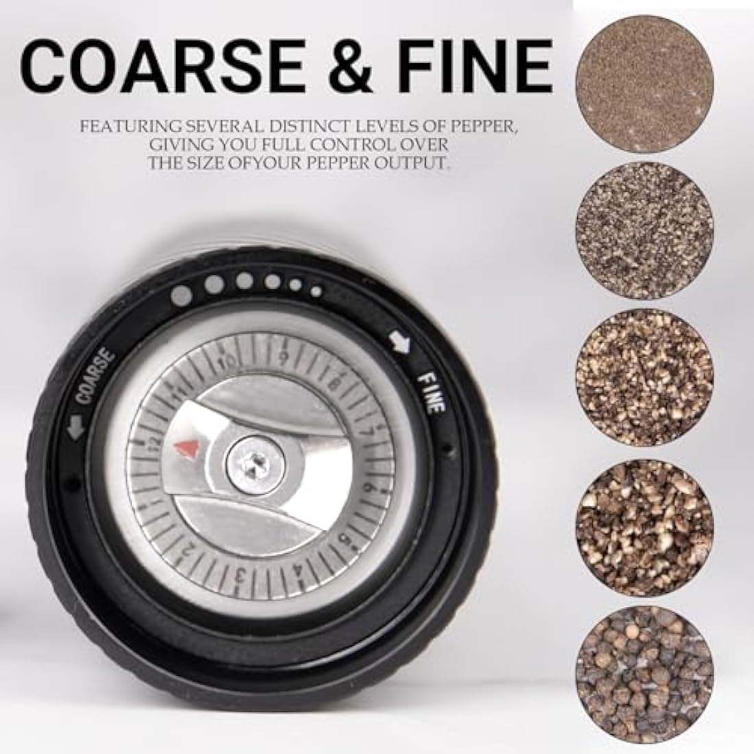 Homnoble Professional Pepper Mill Grinder, Pepper Grinder Heavy Duty Pepper Grinder Metal High Output Pepper Mill Manual with Adjustable Coarseness and Stainless Steel Blade