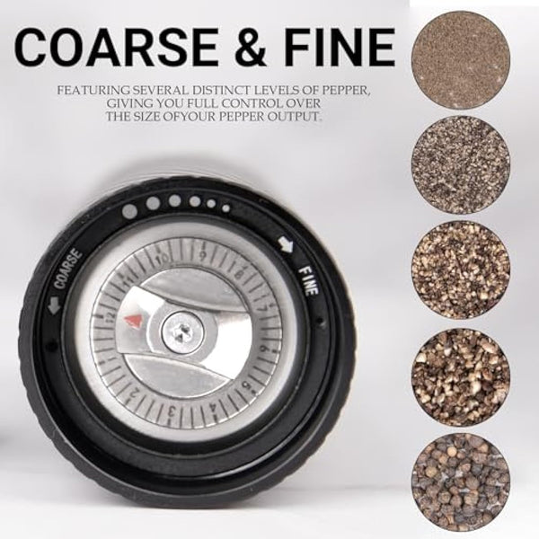 Homnoble Professional Pepper Mill Grinder, Pepper Grinder Heavy Duty Pepper Grinder Metal High Output Pepper Mill Manual with Adjustable Coarseness and Stainless Steel Blade