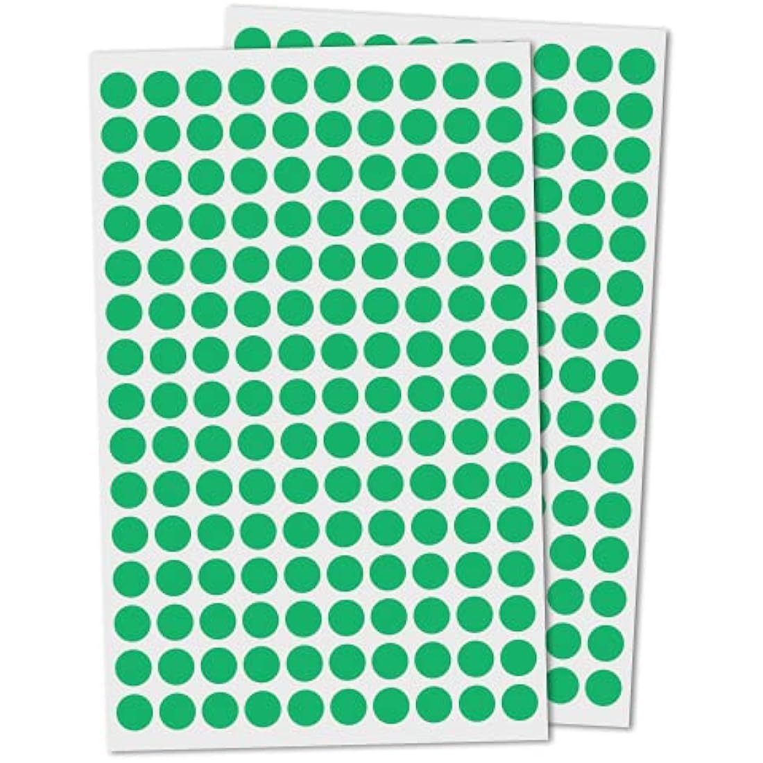 15,000 Pack - 10mm Round Coloured Dot Stickers Labels, Green