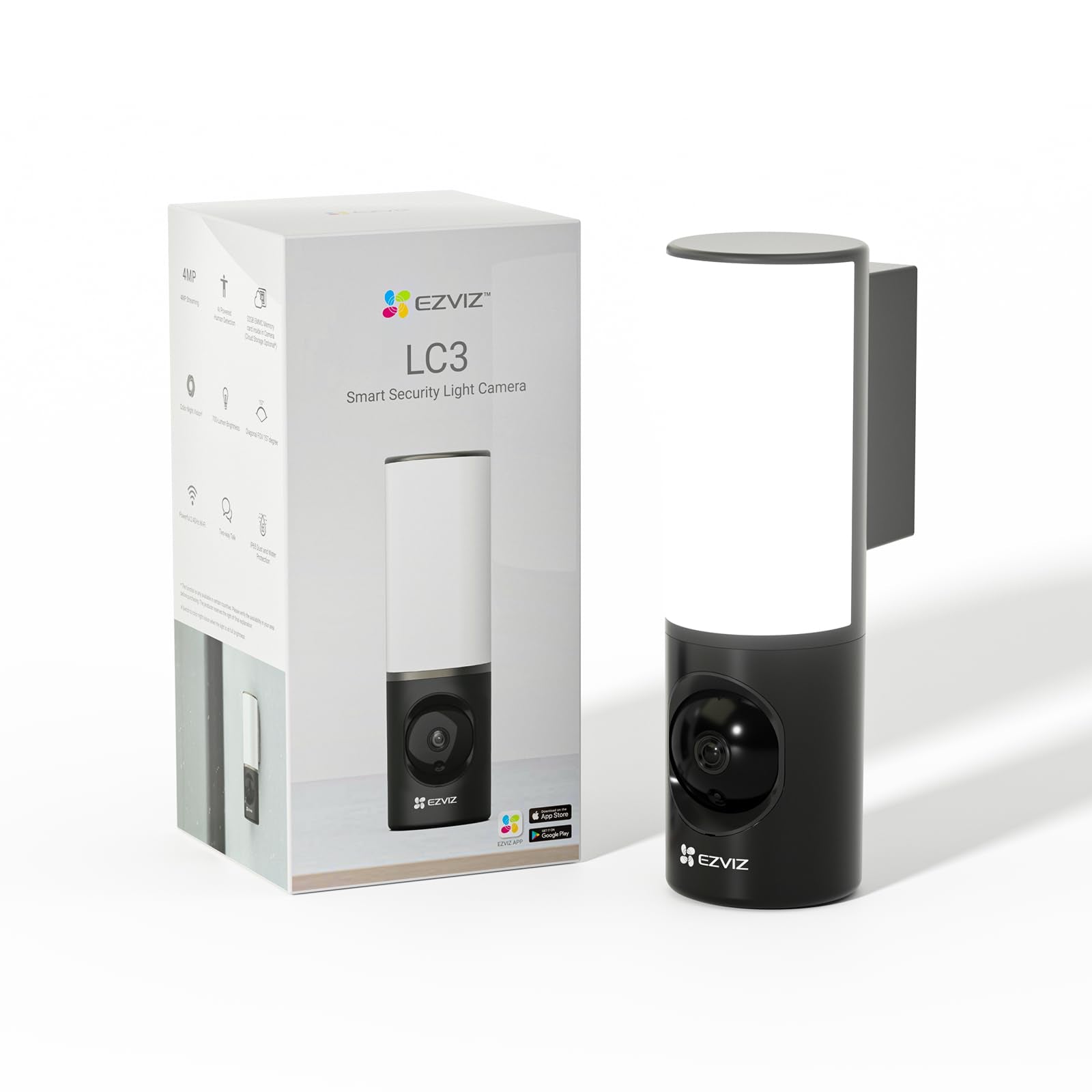 EZVIZ Wired Floodlight Security WiFi Camera Outdoor, Smart PIR Detection, FHD 1080P, 2000 Lumens, 25M Starlight Colour Night Vision, Weatherproof, Two-Way Talk, SD Card/Cloud Storage, Hardwired |LC1C