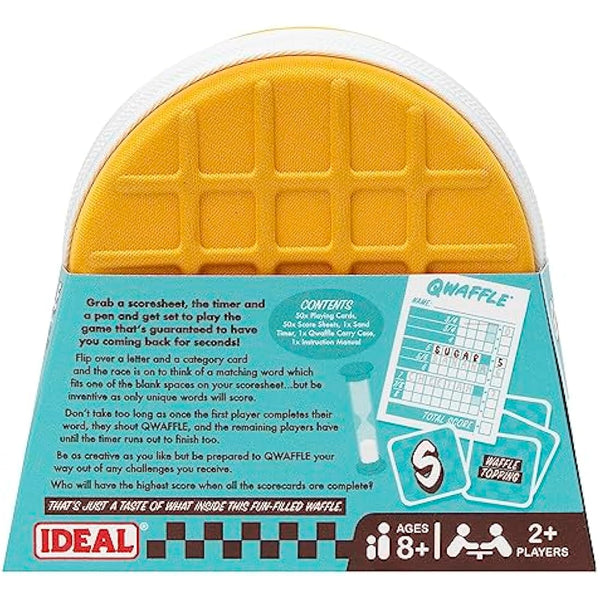Ideal | Qwaffle: The tasty game of words and letters | Family Word Games | 2+ Players | Ages 8+