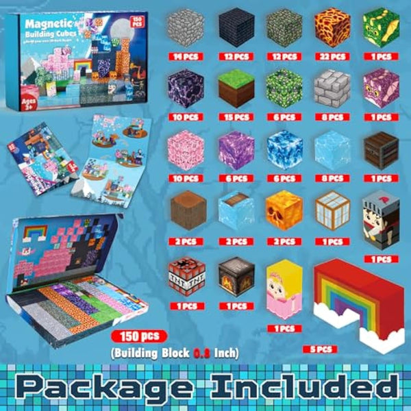 GraceDuck Magnetic Blocks-150 PCS Build Dark Swordsman's Forest Castle - Magnetic Toys for Montessori Toddler Christmas Birthday Gifts - STEM Sensory Toys for Age 3+ Boys & Girls