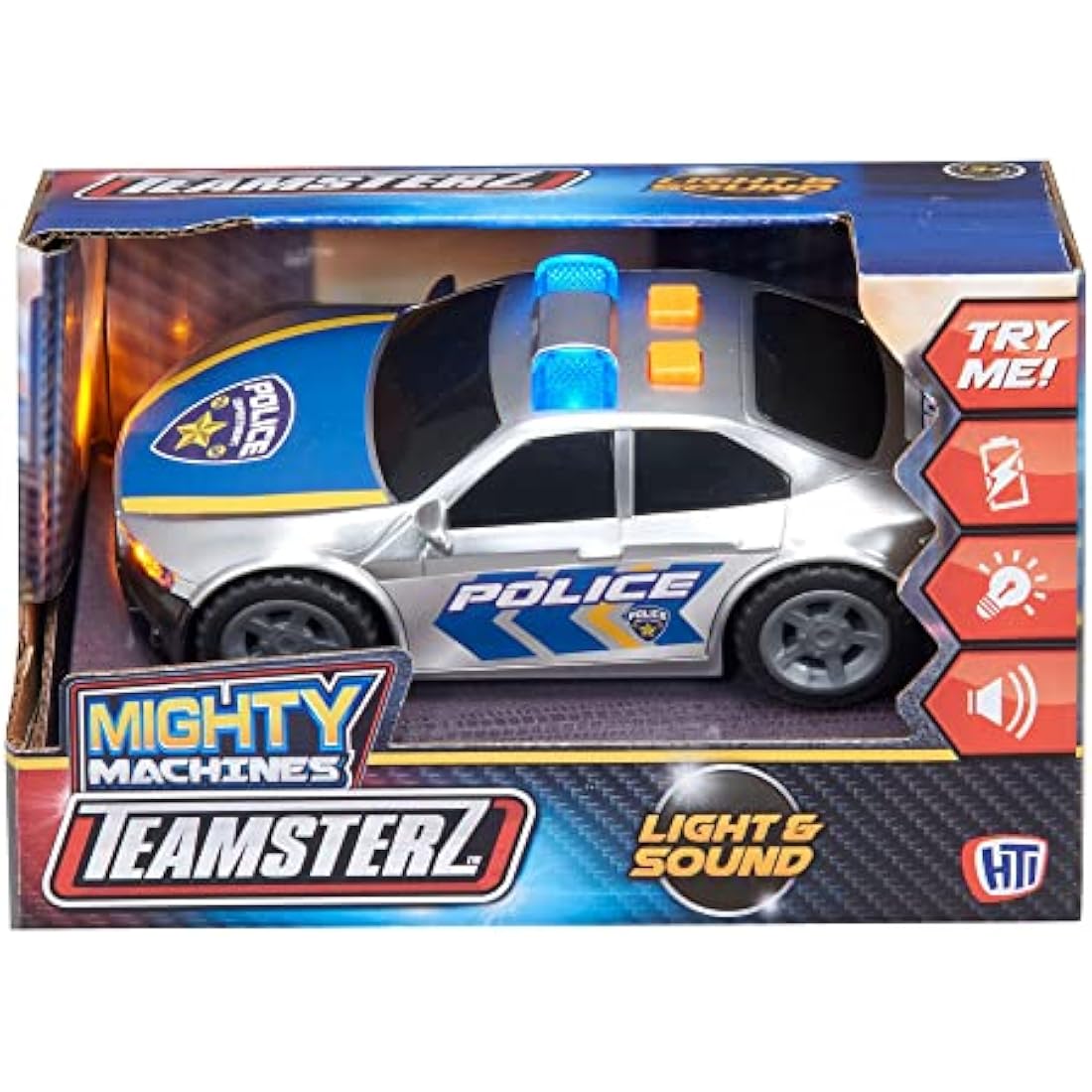 HTI Teamsterz Police Car Light and Sound Cars Toy with Wheels Cars Colour White Official Product (CyP Brands)