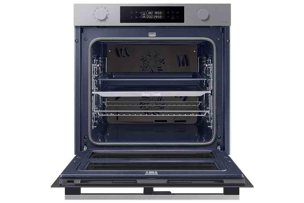 Samsung Series 4 Dual Cook Flex Smart Oven with Pyrolytic Cleaning, Colour: Stainless Steel, NV7B45305AS