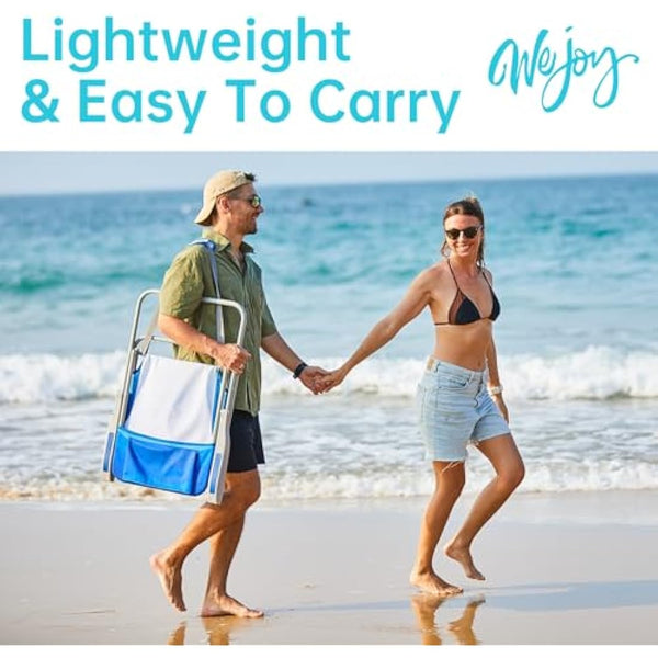 #WEJOY Folding Beach Chairs Lightweight Portable Garden Chair with Armrest Sturdy High Back Camping Chair for Outdoor Fishing Festival